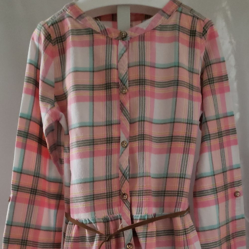 Flannel Plaid Button Top & Legging Set